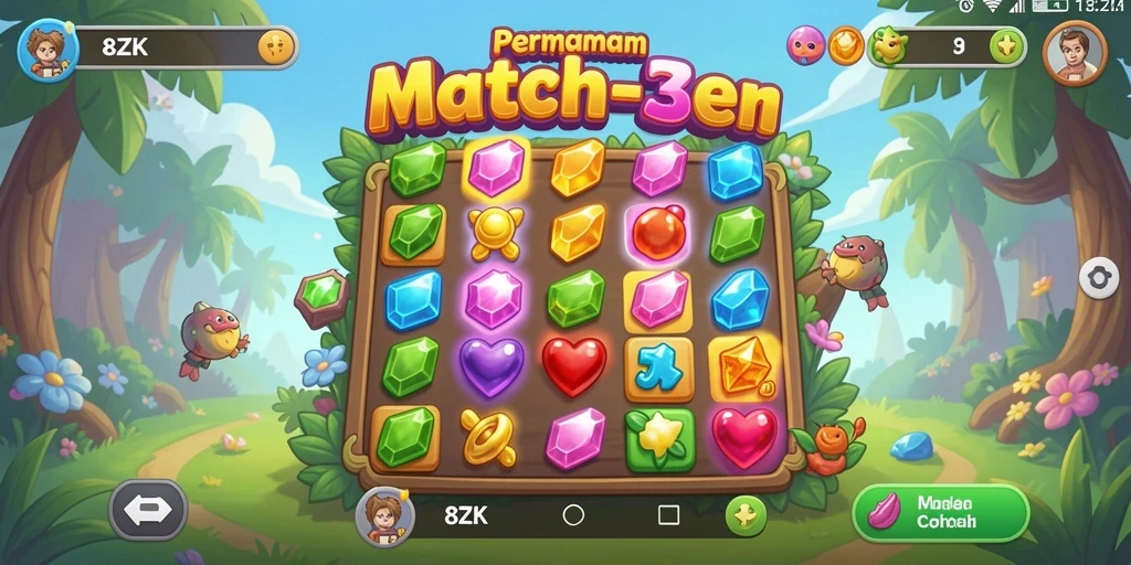 Gameplay seru dan menantang dari 8ZK Match-3.