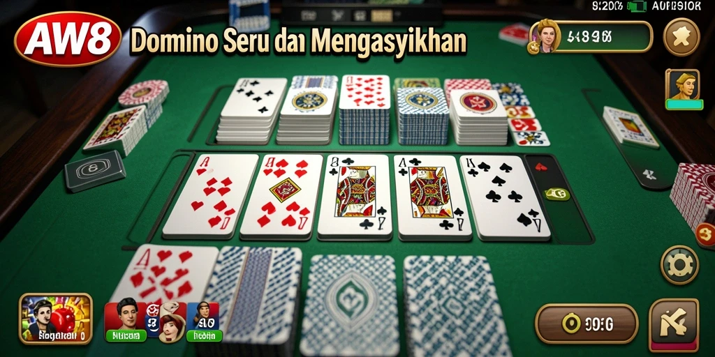 Screenshot permainan Domino AW8 yang menarik dan seru.