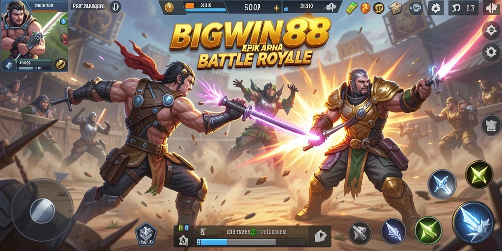 Tangkapan layar gameplay seru di BIGWIN88, pertarungan Battle Royale yang mendebarkan.