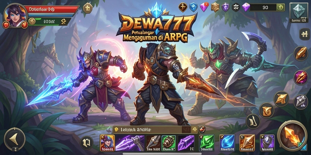 Screenshot permainan DEWA777 menampilkan aksi pertempuran yang intens.