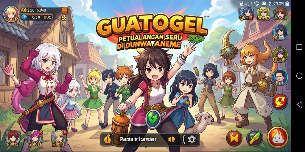 Tampilan menarik dari gameplay GUATOGEL dengan karakter anime dan petualangan serunya.