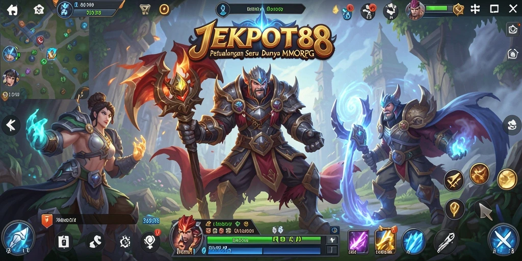 Tampilan screenshot JEKPOT88 yang menampilkan aksi seru di dunia MMORPG.