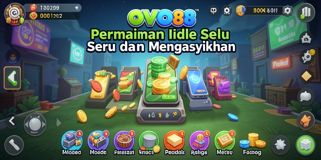 Tampilan gameplay <strong>OVO88</strong> yang menarik dengan elemen-elemen yang berwarna.