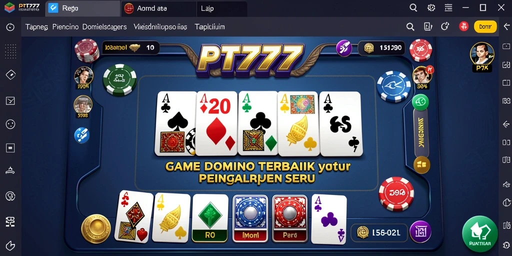 Screenshot PT777 menampilkan pengalaman gameplay seru permainan Domino.