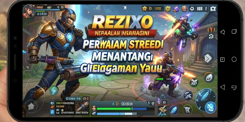 Tampilan gameplay REZIXO yang mengasyikkan dan strategis.