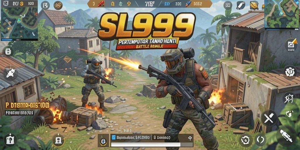 Gameplay seru SL999 dalam pertarungan Battle Royale.