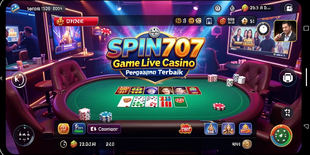 Menampilkan gameplay seru di aplikasi Live Casino SPIN707.