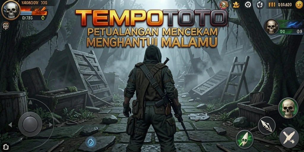 Tampilan gameplay TEMPOTOTO yang mencekam dan menakutkan.