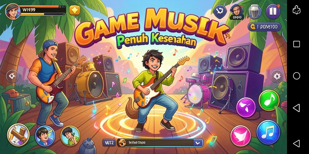 Tampilan gameplay WIN199 yang menarik dengan berbagai fitur musik.