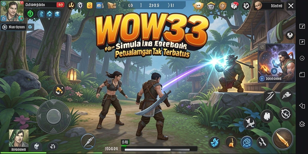 Tampilan gameplay seru dalam WOW33 dengan berbagai aktivitas simulasi.