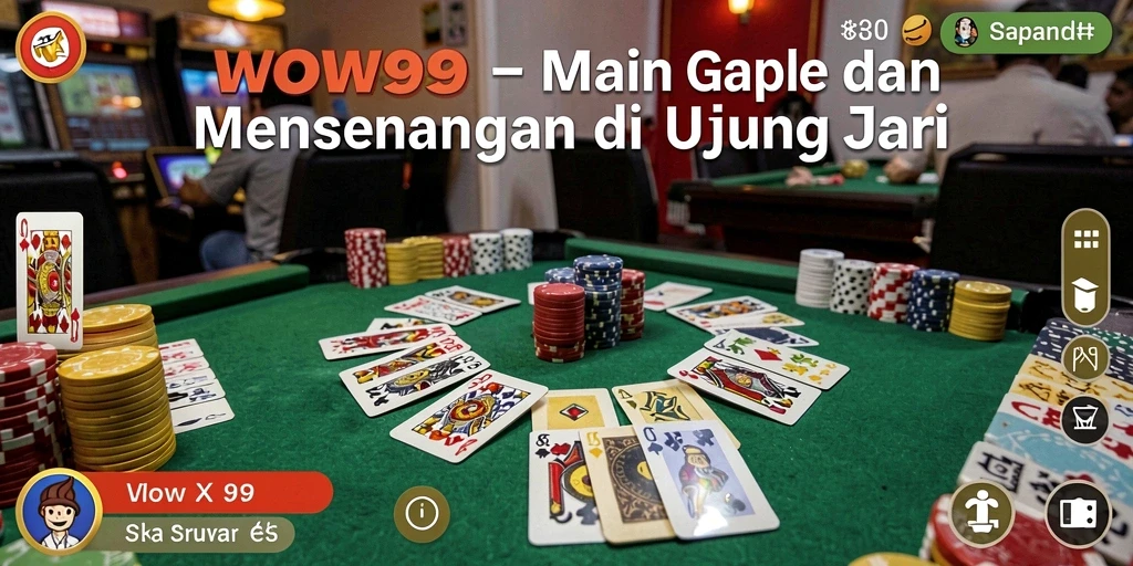 Screenshot utama gameplay Gaple yang seru dan interaktif.
